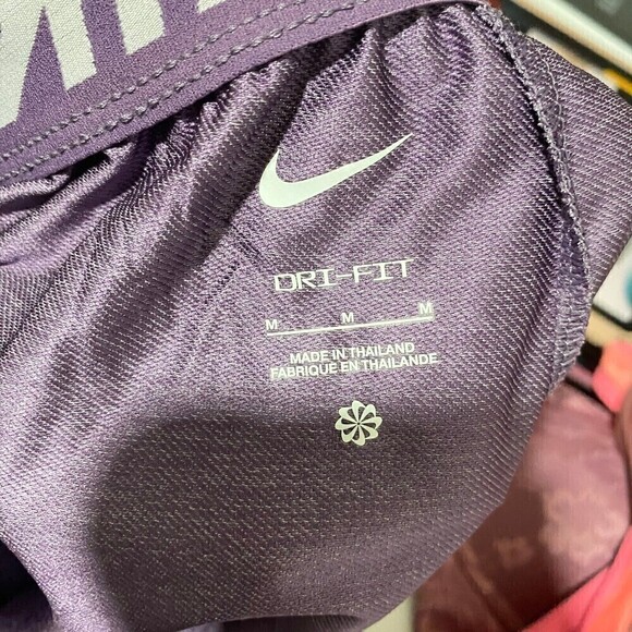 NikeDri-Fit Womens Athletic Shorts Pink Medium Mid Rise Elastic Waist Drawstring - Picture 7 of 8